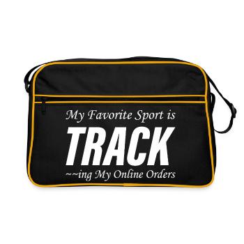 Mein Lieblingssport ist es, meine Online-Bestellungen zu verfolgen - Retro Tasche - Schwarz/Gold - Vorne