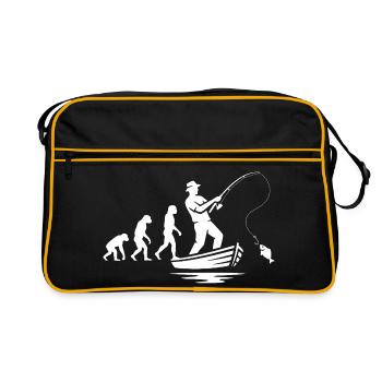 Entwicklung des Fischers - Retro Tasche - Schwarz/Gold - Vorne