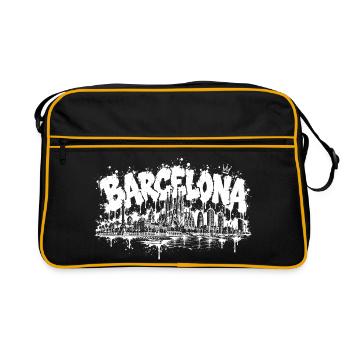 Barcelona Splash Graffiti - Retro Tasche - Schwarz/Gold - Vorne