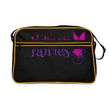 I believe in Fairies Fee Fabelwesen Märchen - Retro Tasche - Schwarz/Gold - Vorne