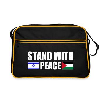 Stand with peace israel free palestine - Sac Retro - noir/or - Devant
