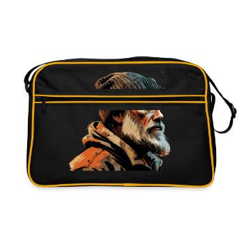 Old Man Captain Hamburg St Pauli Port Worker - Retro Bag - black/gold - Front