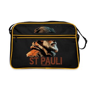 Old Man Captain Hamburg St Pauli Port Worker - Retro Bag - black/gold - Front