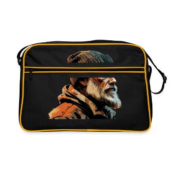 Old Man Captain Hamburg St Pauli Port Worker - Retro Bag - black/gold - Front