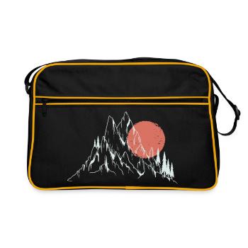Crimson Sun Over Alpine Peaks - Retro Bag - black/gold - Front