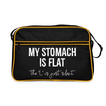 my stomach is flat funny shirt - Retro Bag - black/gold - Front