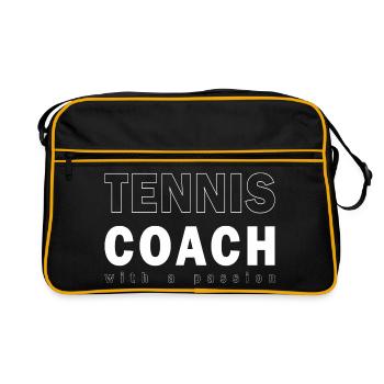Tennis shirt Trainer with a passion - Retro Tasche - Schwarz/Gold - Vorne