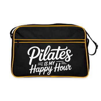 Pilates ist meine Happy Hour für Instruktoren - Retro Tasche - Schwarz/Gold - Vorne