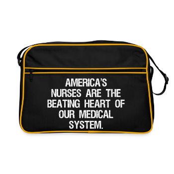 Les infirmières américaines sont le cœur battant de notre - Sac Retro - noir/or - Devant
