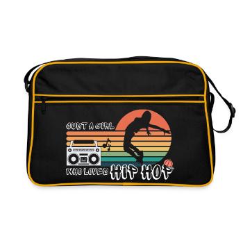 Fille aime hip hop rétro rap streetwear - Sac Retro - noir/or - Devant