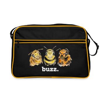 Bourdonnement des abeilles – Bourdonnement drôle pour les amateurs d’abeilles - Sac Retro - noir/or - Devant