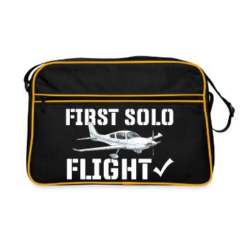 Premier étudiant pilote en humour aérien en vol solo - Sac Retro - noir/or - Devant