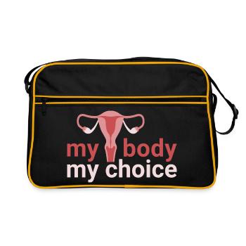my body. my_choice. - Retro Tasche - Schwarz/Gold - Vorne