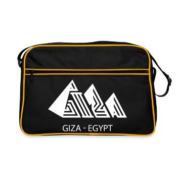 Gizeh, pyramides d’Égypte, Égypte, Le Caire, touristes - Sac Retro - noir/or - Devant
