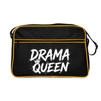 Reine du drame avec Crown White - Sac Retro - noir/or - Devant