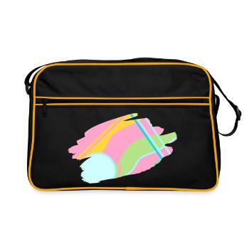 Pastel Abstract Design - Retro Bag - black/gold - Front