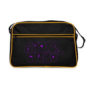 Purple Karlsruhe Throw-Up Graffiti - Retro Bag - black/gold - Front