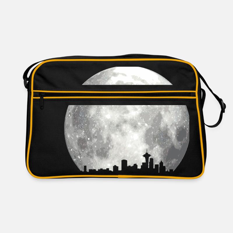 full moon skyline Retro Tasche