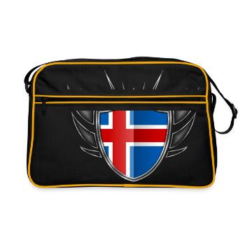 manteau Islande drapeau des bras d'argent 013 - Sac Retro - noir/or - Devant