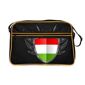 Hongrie manteau de drapeau des bras d'argent 013 - Sac Retro - noir/or - Devant