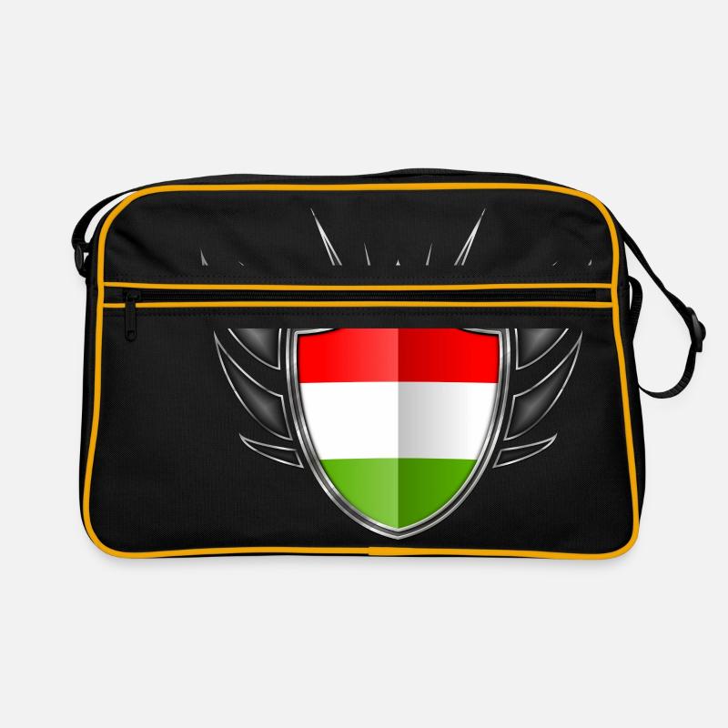 Ungarn Flagge Wappen Silber 013 Retro Tasche