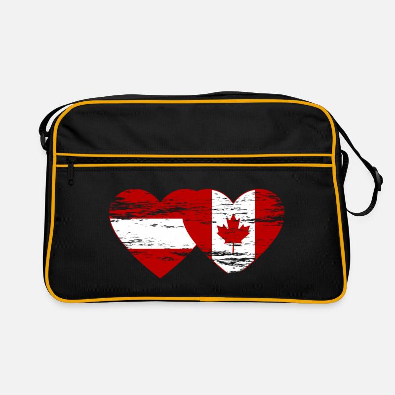Coeur de drapeau Autriche Canada utilisé Sac Retro