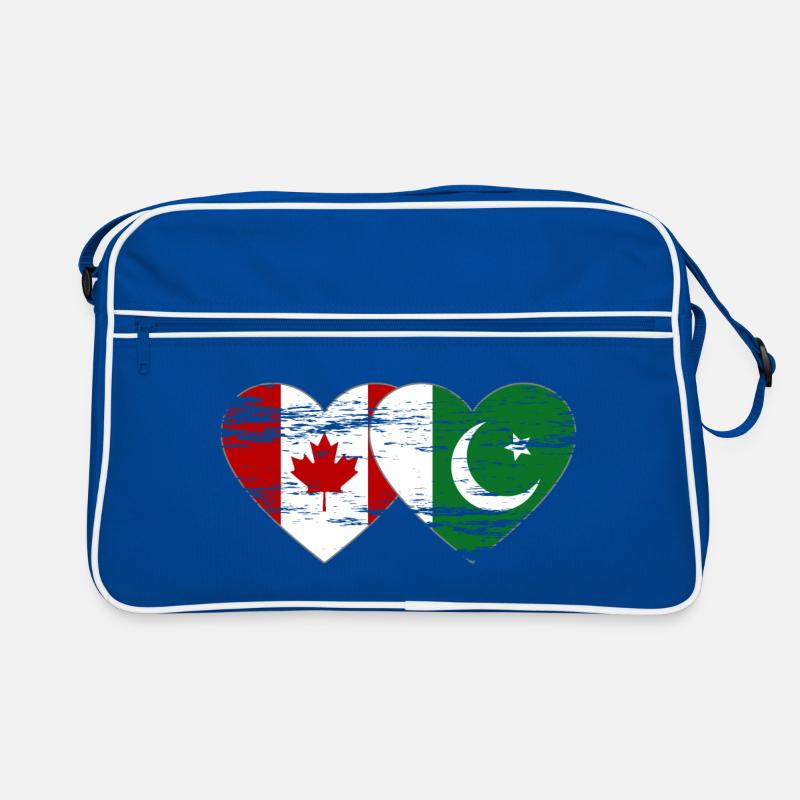 Coeur de drapeau du Canada Pakistan utilisé Sac Retro