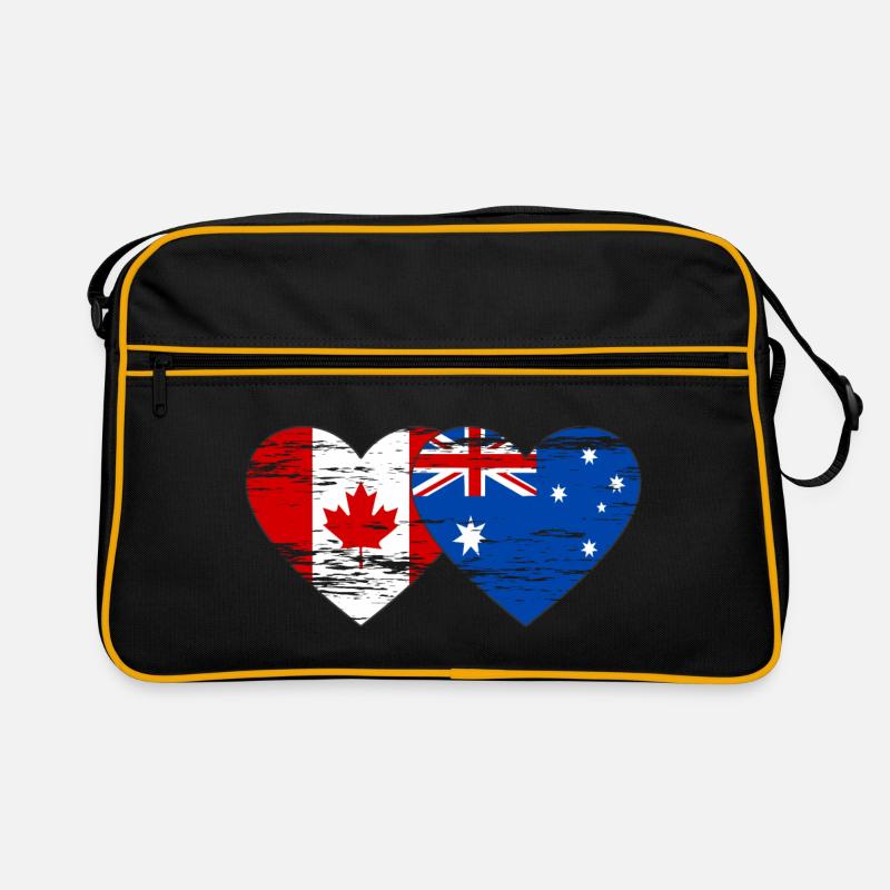 Canada Australie drapeau coeur utilisé Sac Retro
