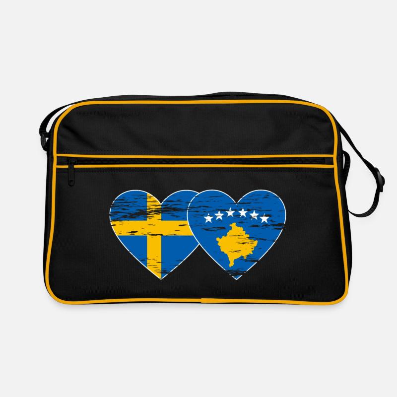 Suède Kosovo Drapeau utilisé Sac Retro