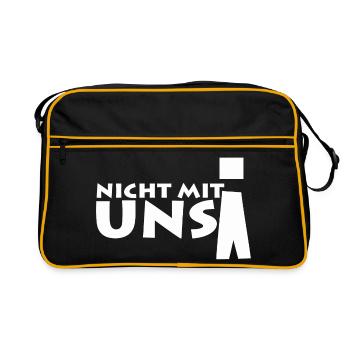 nicht mit uns! - Retro Tasche - Schwarz/Gold - Vorne