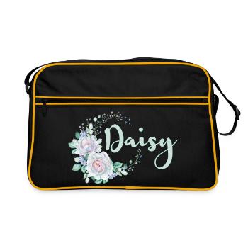 Für Daisy - Retro Tasche - Schwarz/Gold - Vorne