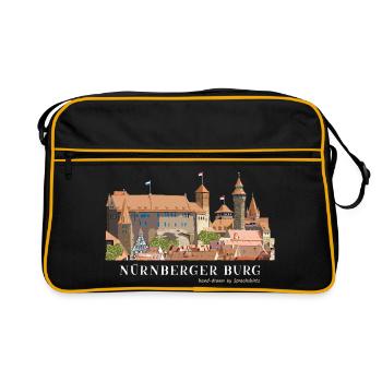 Nuremberg Castle Hand Drawing - Retro Bag - black/gold - Front