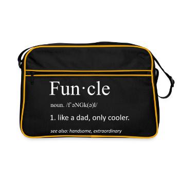 Définition de fons Funny Uncle Typography Art - Sac Retro - noir/or - Devant