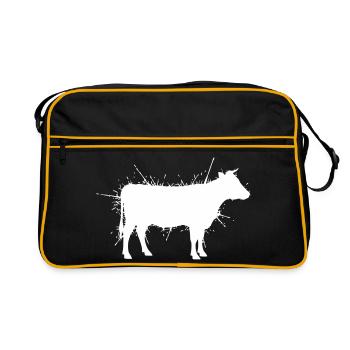 Silhouette de vache Vecteur d’éclaboussures grunge - Sac Retro - noir/or - Devant