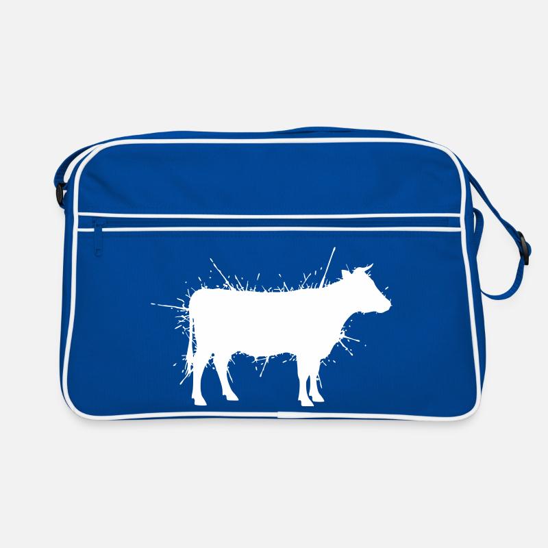 Silhouette de vache Vecteur d’éclaboussures grunge Sac Retro