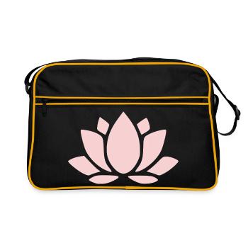 Fleur de lotus Fleur de lotus Fleur pastel Fleurs de nénuphar Fleurs - Sac Retro - noir/or - Devant