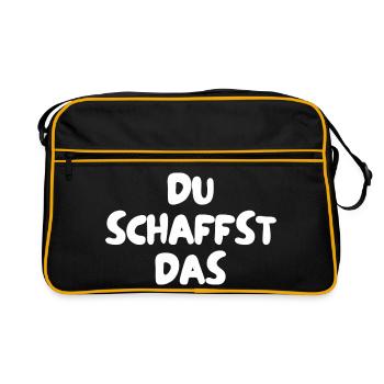 Du schaffst das - Retro Tasche - Schwarz/Gold - Vorne