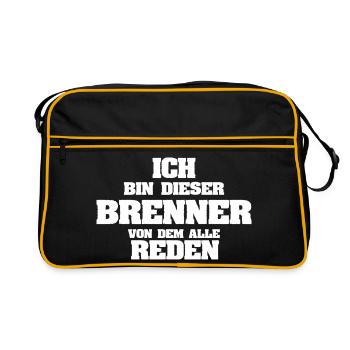 Ich bin der Brenner, von dem alle reden - Retro Tasche - Schwarz/Gold - Vorne