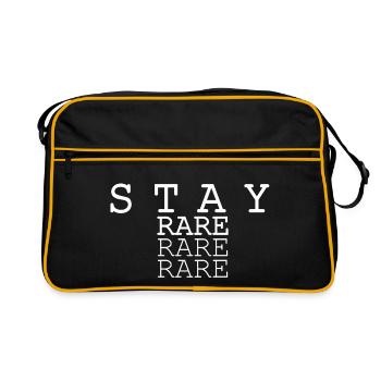 Stay Rare Triple Text Design - Retro Tasche - Schwarz/Gold - Vorne
