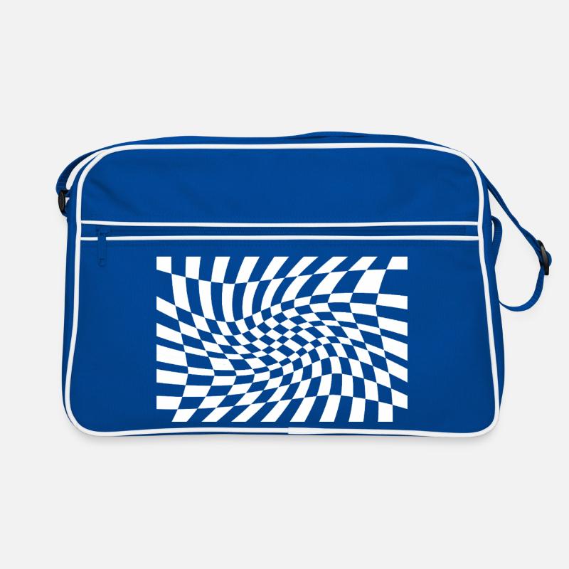 Optischer Checker-Wirbel Retro Tasche