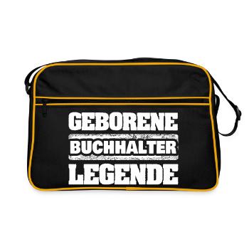 Buchhalter als Legende - Retro Tasche - Schwarz/Gold - Vorne