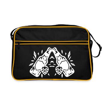 Beer Bottle Beer Toast Cheers - Retro Bag - black/gold - Front