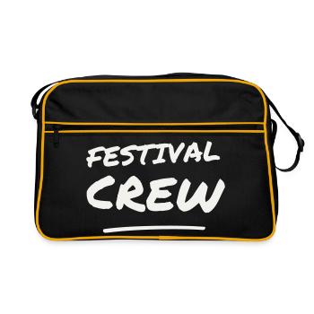 Festival Crew Brush Lettering Team Staff Event - Retro Bag - black/gold - Front