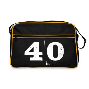 Grunge Forty Number Texture 40 - Retro Bag - black/gold - Front