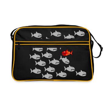 Sei Anders !!! - Retro Tasche - Schwarz/Gold - Vorne