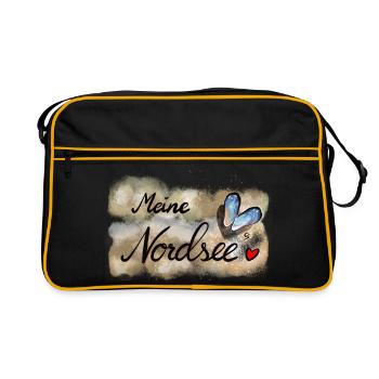 Conception de cœur de la mer du Nord pour les fans - Sac Retro - noir/or - Devant
