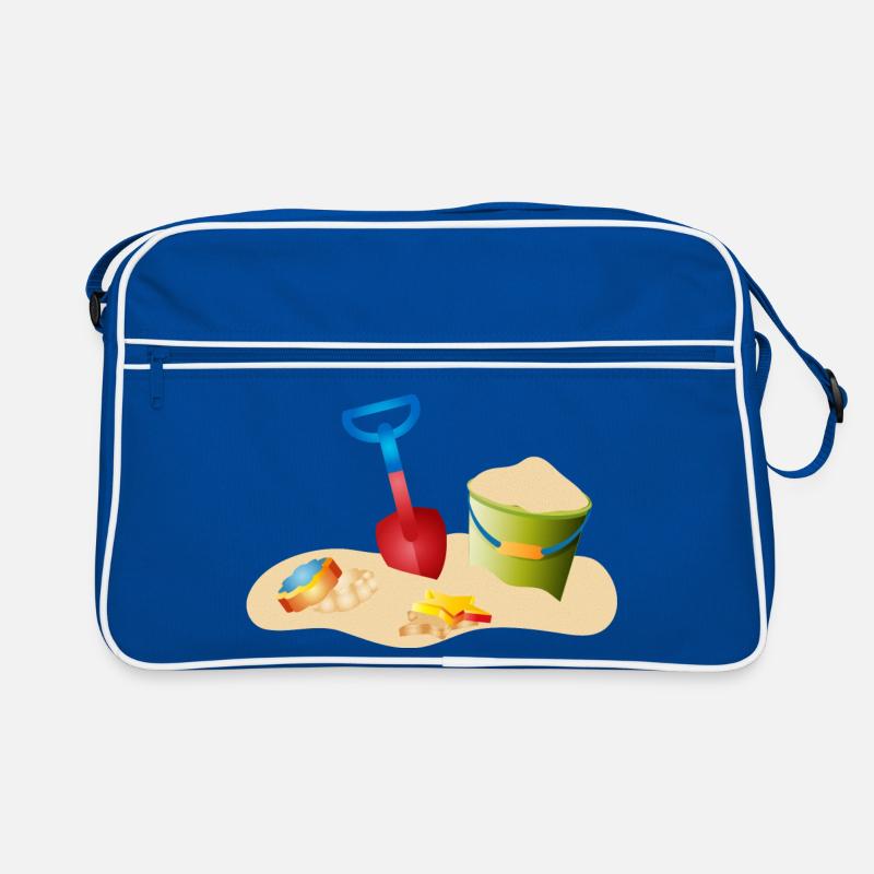 Sand Spielzeug am Strand oder im Sandkasten Retro Tasche