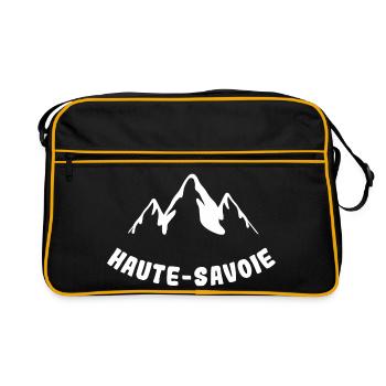 Silhouette Montagnes Haute-Savoie - Sac Retro - noir/or - Devant