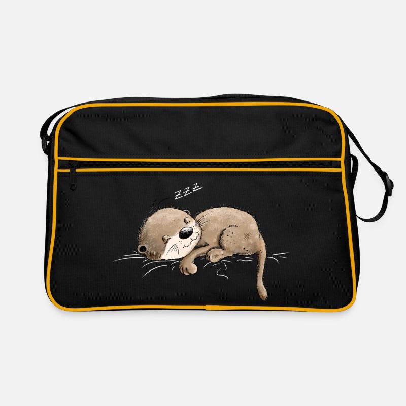 Träumender Otter Macht Mal Pause Retro Tasche