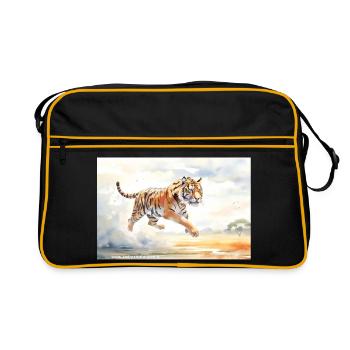 Tiger in Action - Retro Bag - black/gold - Front